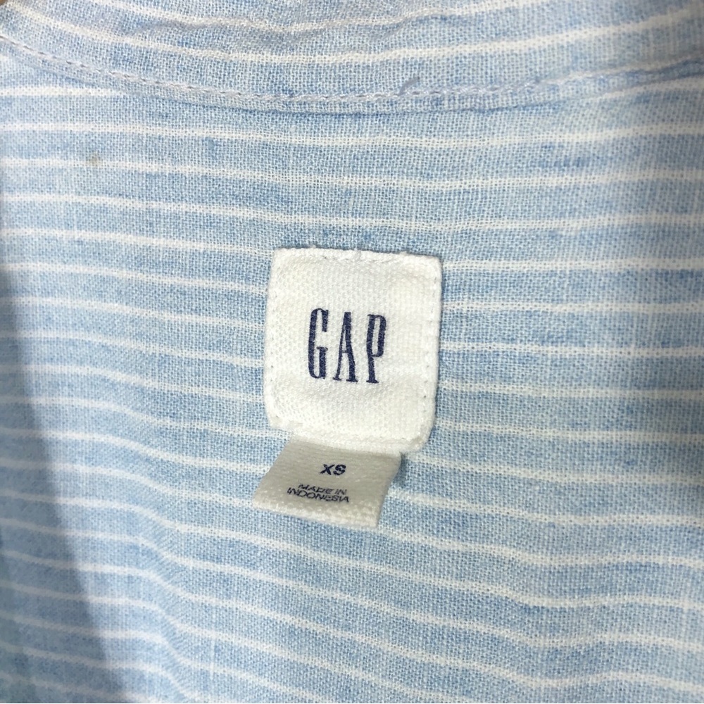 Gap Linen Blend Striped Sleeveless Shirt Dress Womens Size XS Summer Casual - Picture 3 of 6